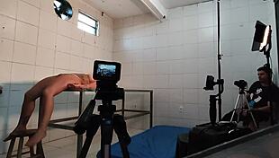 abandoned hospital ward captures milf's massive tits in secret footage!