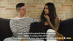 Black-haired big tits reunites old buddy messy oral hardcore