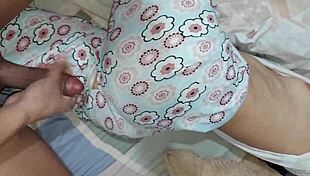 Stepsis bent over fucked doggystyle still in pajamas