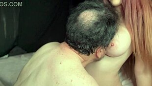 How does artemisia's big boobs handle a dirty old man's sucking frenzy?