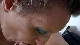 yo german milf prostitute sandra drops to knees for sloppy deepthroat blowjob action