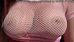 Italian milf's big natural tits bounce outdoors in slow mo closeup fetish