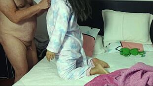 oh god give it to me hard baby, agarabas and olpr pounding my shaved pussy gaping with monster cock cum!