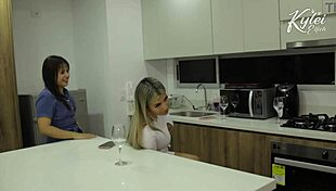 After the party step sister and best friend Kylei Ellish Naty Delgado Karol Duke share secretive wet cravings