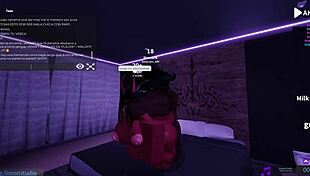 succubus bent over doggystyle assfucked rough by roblox demon creampie