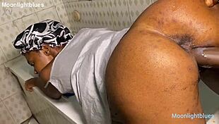 skinny babe gets her tight pussy wrecked by plumber's monster black cock in bathroom