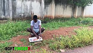 Ebony big tits oiled cowgirl begs for monster cock ride