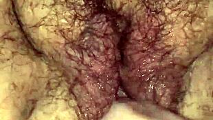 Hairy BBW milf squirts from intense fisting