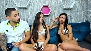 Teens suck cocks then switch to hardcore anal pounding