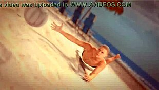 redhead beach beauty poses topless with thug piercing tease