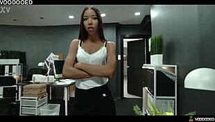 Slutty Boss Lia Lin Voodoo Dolled Humiliated Squirt Orgasm Office