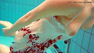 Hot Underwater Teen Marketa Strips Bikini at Pool!