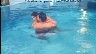 hey unmarried indian couple heats up poolside with big tits play