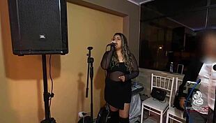 guy picks up curvy latina singer for bed creampie cowgirl ride