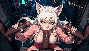 Tsubasa Hanekawa's Triple Anal Gangbang Overwhelms Her