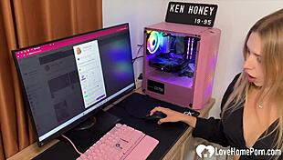 hot russian babe gags deep on my monster cock before pov doggystyle pounding