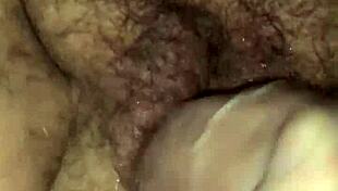 Hairy BBW milf squirts from intense fisting