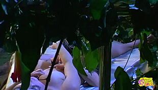 Busty Brunette Fingers Wildly In Nature Craving Strapon Thrusts