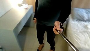 Husband Dresses as Woman, Wife Aroused by Double-Headed Dildo in Naughty Play