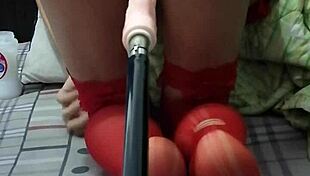 Ladyboy Yiyi rams her asshole in solo anal masturbation