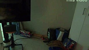 masturbating in BEDROOM with BIG COCK for first time solo homemade canadian mature brown eyes