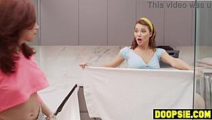 bbw milf's laundry night becomes wild trans threesome romp 😂