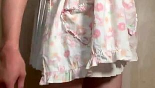 uhh maid in gym shorts and tennis skirt gets embarrassing anal plug and nipple training omg 😳🍑