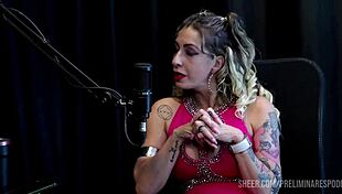 best julia fontanelli moments on podcast teasing in sheer red lingerie 😍🔥 handjobs orgasms!