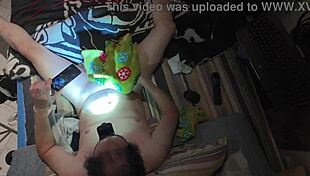 masturbating in BEDROOM with BIG COCK for first time solo homemade canadian mature brown eyes