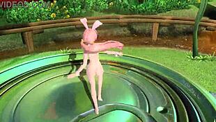 Megurine Luka's Full Nude Bunny Costume Reveals Massive Tits And Ass