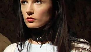 lesbian slave bent over taking big black strapon deep in her pussy damn