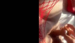 latina in red body slams dildo deep moanin orgasmin wild