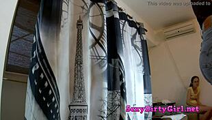 dirty old man face fucks horny teen slut in tight jeans legs spread