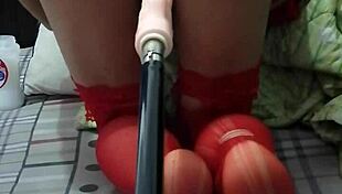 Ladyboy Yiyi rams her asshole in solo anal masturbation