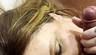 dj brisa lays back sucking cock so deep she gags hard in dorm room striptease tease