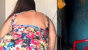 bbw sigilosabbw shakes oiled chubby ass backstage with swingers fishnets tease