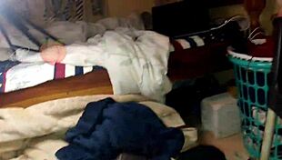 Ass so oiled I'm slipping fingers in holes while curved landlord dick bangs me doggystyle!!