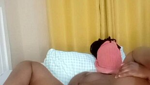 whore spreads wet ebony pussy wide in solo massage