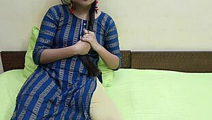 indian jija bends sexy saali saarabhabhi over bedroom bed for dirty doggystyle pounding hindi audio