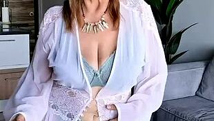 mature pussy spread wide open in close up view