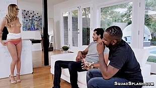 Karla Kush rides two monster black cocks doggystyle then chokes on them