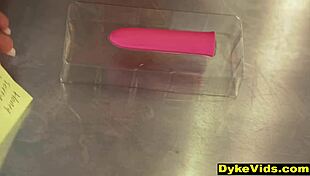 Teen Lesbian Licks Mature Friend's Pussy with Dildo Vibrator Lesson