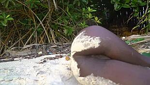 skinny african girl NAKED cooks medicine for granny in wild forest kitchen scene