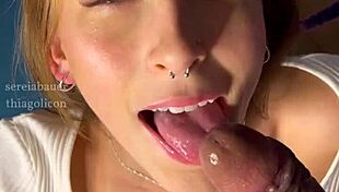 blonde wife sucks and takes it doggy with winking ass in themed hotel