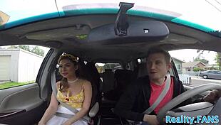 busty teen takes deepthroat doggy pounding in real group bang