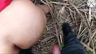 desi indian wife takes hard anal from husband outdoor in village skirt up