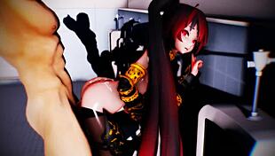 Princess knight zatsune begs for monster cock in restroom filth?!