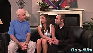 big tits wife brooke belle pounded hard while cuckold husband watches from garage