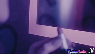 Amelia's All-Natural Tits Exposed Posing Naked on Bar Counter