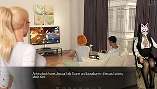 Jessica lift that skirt show strap stockings upskirt office tease ep 33